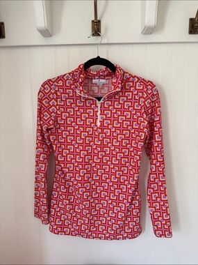 Jude Connally Golf Retro Geometric Quarter-Zip size XS
